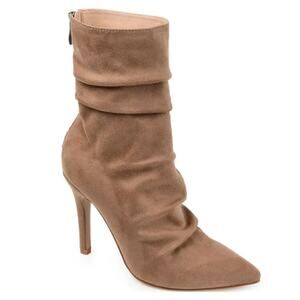 JOURNEE COLLECTION WOMENS MARKIE SLOUCH STILETTO BOOTIE TAN 8M NEW